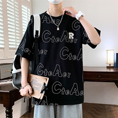 84160-P38学院风短袖t恤男女夏季港风ins潮牌班服炸街翻领半袖，男装T恤，电商D310B