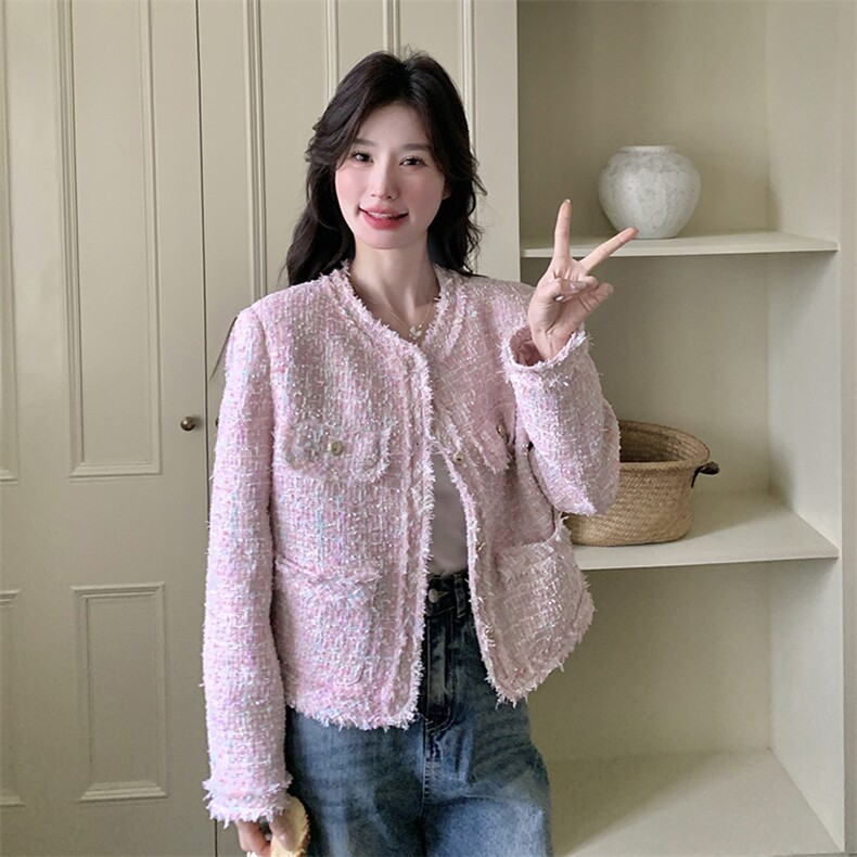 现货新款花色小香风外套25022P155K228,女装短外套,2D035