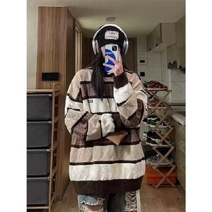 2313-P50 美式复古高级感毛衣男春秋款加厚休闲针织衫慵懒风图片