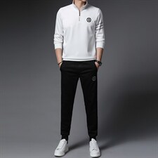 S9853-2钱塘2020-2中青年男士春秋新款时尚休闲长袖卫衣P137，男装休闲套装，钱塘207-2