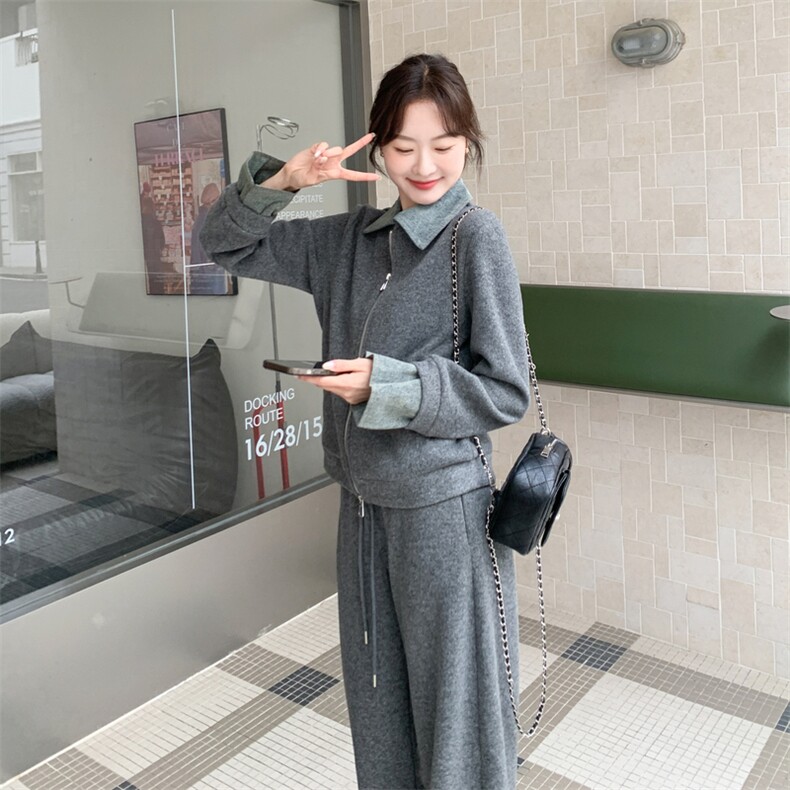 新款冬季牛仔拼接时尚套装2C098-9088P215K318,女装套装/套裙,2C098