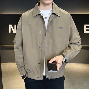 9813-M-3XL-P118店主风秋季休闲男士外套设计师潮牌翻领夹克男图片