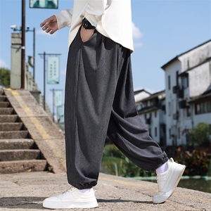 风秋季新款灯芯绒长裤子男束脚裤日系复古大码休闲裤K18-P35图片