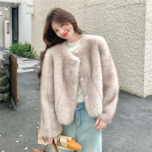 现货主推2025冬季新款时尚环保皮草毛毛外套女短款1510-P165K258图片