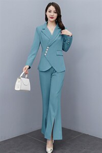 御姐早秋时尚名媛女装职业套装春装2023年新款女神范西装两件套裤图片