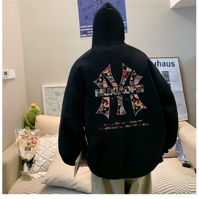 抖音供货、重磅360克现货加绒印花连帽卫衣HD019-1-LMWY4499-P40,男装卫衣,电商019-1