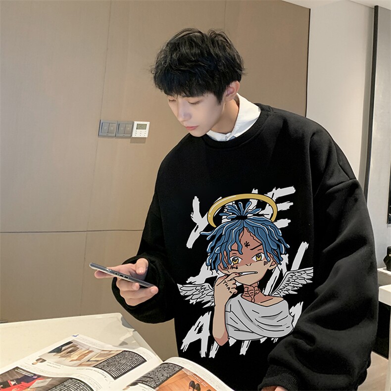 抖音供货、复合重磅360克现货圆领卫衣宽松D223A-YL2342-特P28,男装卫衣,电商019-1