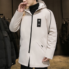 2023冬季加绒加厚保暖中长款风衣流行连帽夹克男JK8929加绒款-P45，男装棉衣，星座1402-1