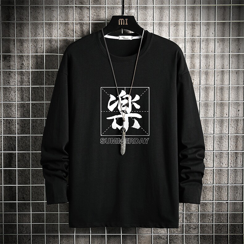 TX3197-P25 加绒款-P35 纯长袖t恤男大码圆领打底衫体恤 网格图片