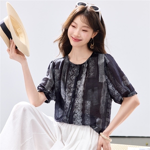 现货2026夏装新款透气亲肤凉爽女士花衬衣图片