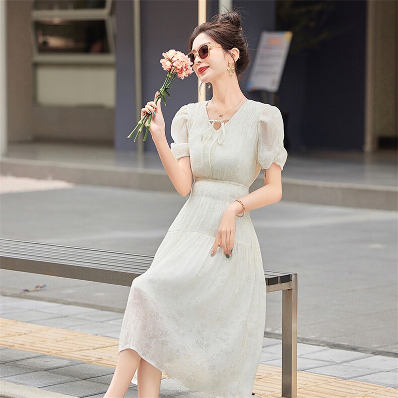 2024年夏季现货新款仙女中长款连衣裙,女装连衣裙,多彩