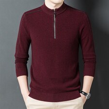 中年男士半高领纯羊毛毛衣宽松休闲打底针织衫秋冬季BY2101-P175图片