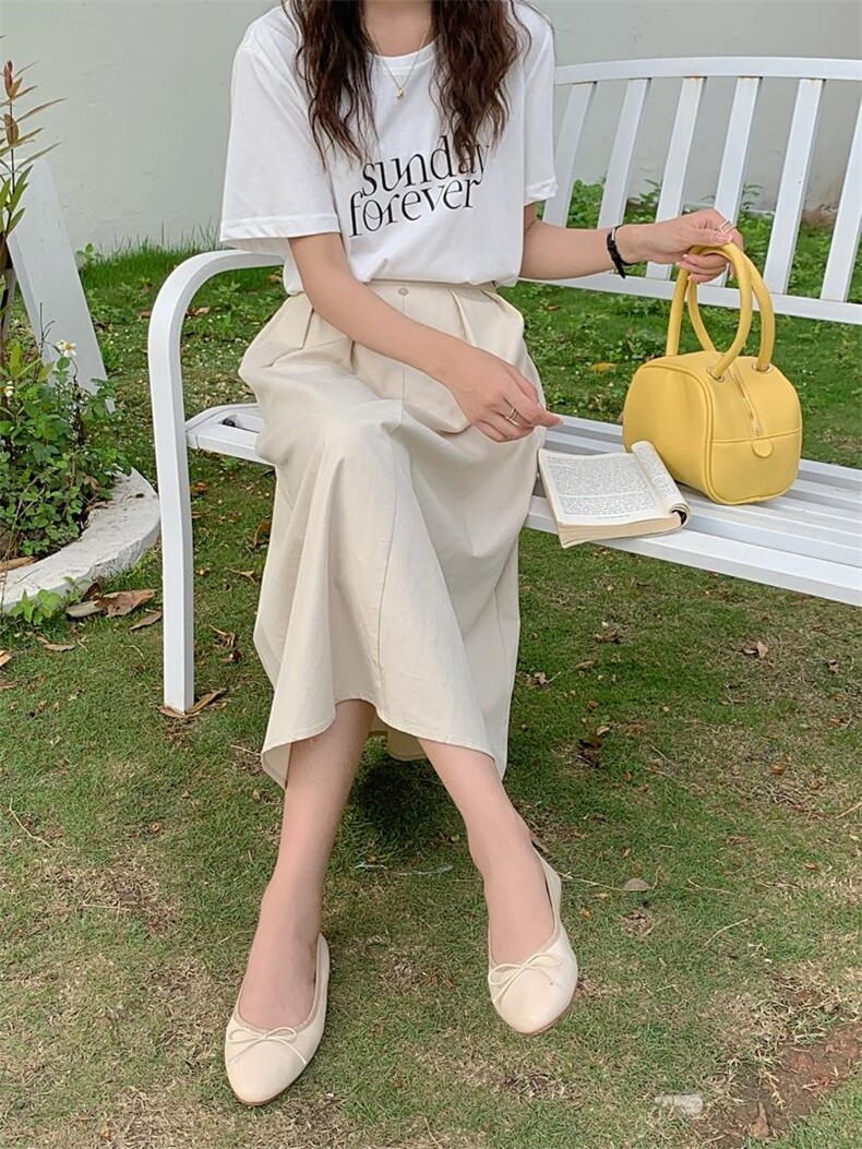 现货布文艺半裙，女装半身裙，汐美