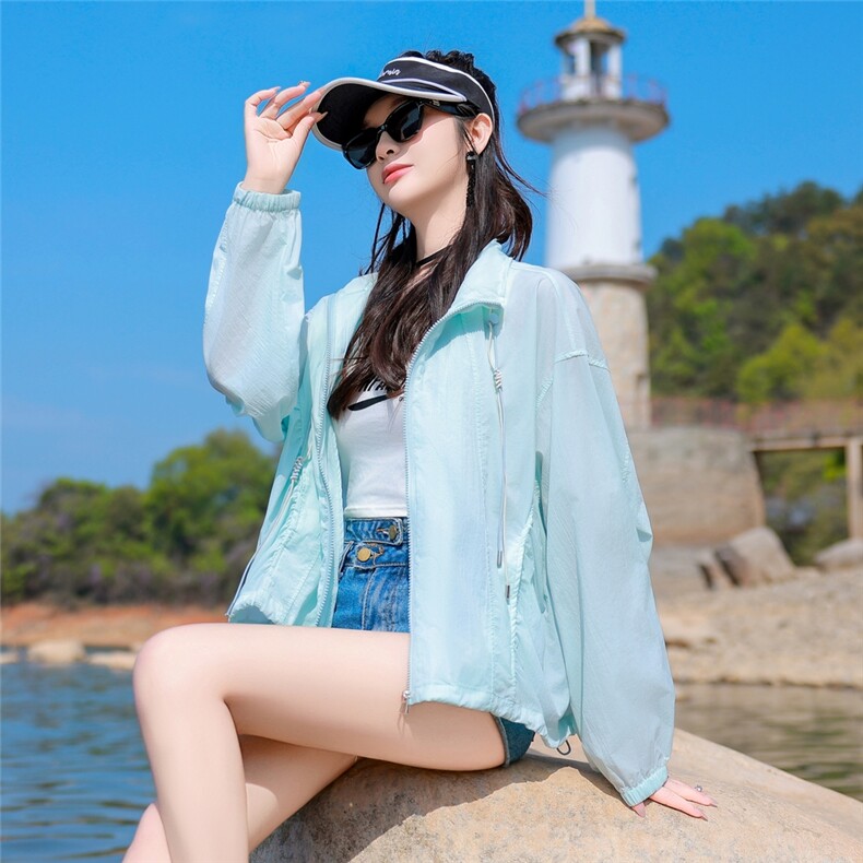 时尚防晒衣女2025新款夏季宽松显瘦百搭休闲轻薄外套女短款小个子,女装防晒衣,可可小西