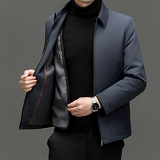 2023翻领鸭绒羽绒服男高级感中年干部装秋冬加厚男士加绒夹克外套，男装羽绒服，电商B212（原钱塘6029）