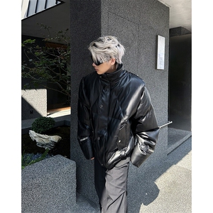 高级感假两件男女冬季金属感夹克立领棉服面包服外套MY0834-P120图片