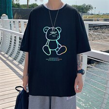 DX17139-P20纯棉短袖t恤男大码半袖打底衫宽松体恤衫港风,男装T恤,电商A040