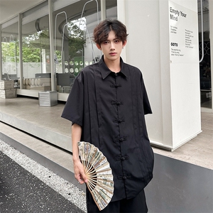 中式元素潮男纯色衬衫  A071-C83-P45图片