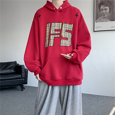 重磅贴布刺绣卫衣大码春秋连帽衫硬挺外套美式休闲上衣WY9108/P65，女装短外套，电商B238