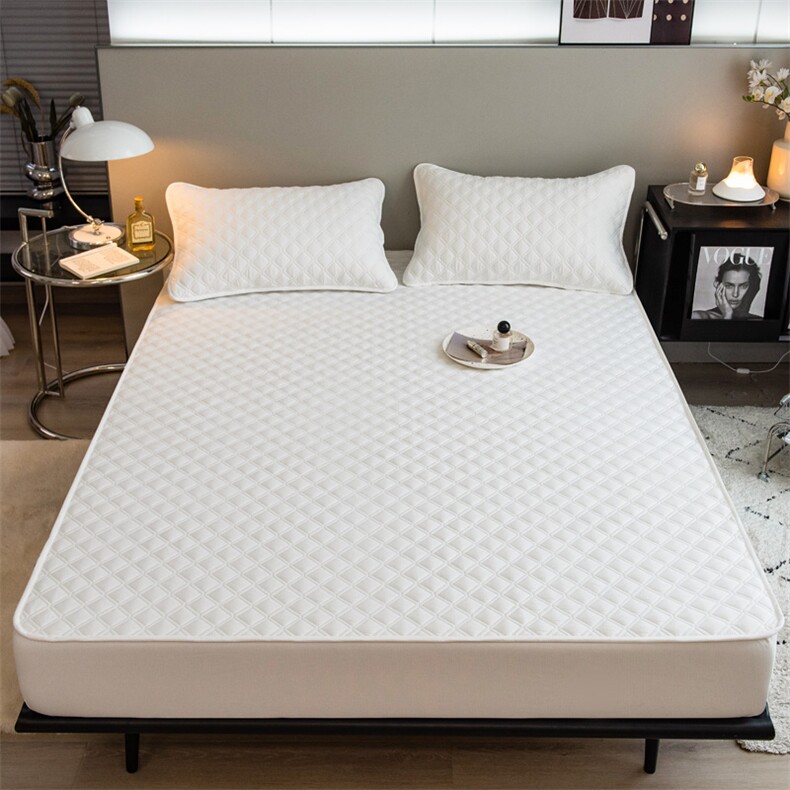 新款大豆抗菌磨毛提花夹棉床笠，床单，一起卖家纺