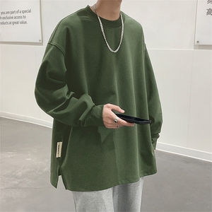 WASSUP HAPPY圆领卫衣男款春秋季潮牌青少年重磅慵懒宽松休闲外套图片
