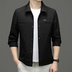 男装秋季2023新款男士翻领夹克薄款商务休闲中年爸爸装时尚外套男，男装夹克，电商B212（原钱塘6029）