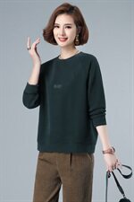 时尚宽松圆领刺绣卫衣女新款韩版百搭显瘦长袖上衣外套秋冬季加绒加厚打底衫，女装卫衣/绒衫，简韵佳