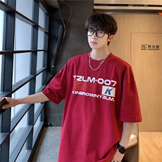 港风条纹印花设计短袖T恤男DT77779P18块特价控38：供抖音视频，男装T恤，星座227-7