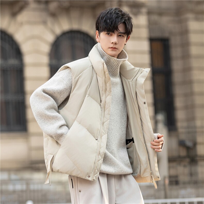 立领休闲男士羽绒服马甲加厚冬男装外套潮面包服88069-P195控349,男装羽绒服,电商A355（原A415）