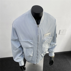 港风秋冬棒球服夹克大口袋痞帅百搭情侣外套J582573TP85,叶大仙女连衣裙穿搭图片