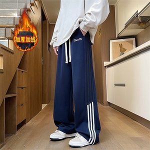 加绒休闲裤男秋冬新款港风宽松华棉复合奥利绒卫裤JR098-P55图片