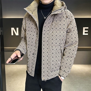 新款暗花皮羽绒服男休闲花纹外套-控劵后288 A329-YR9866-P205图片