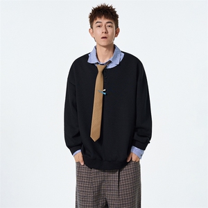 秋季现货假俩件宽松衬衫领套头卫衣男DSA157B-W6712-特P43图片