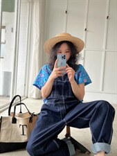 牛仔背带裤?小花上衣，其它，TANGHUA