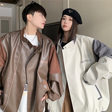 1肩膀针织民族风大码M-5XL面层：PU皮夹克男JK8756P110控149，男装民族服装，星座226-2