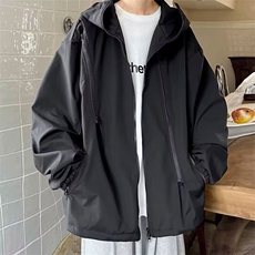 休闲拉链夹克情侣冲锋衣防风衣连帽外套F09p58，男装夹克，电商D315