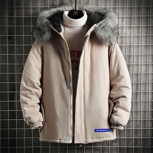 MM48202-P130 冬季大毛领棉衣男士大码加厚棉袄男棉服 网格图片