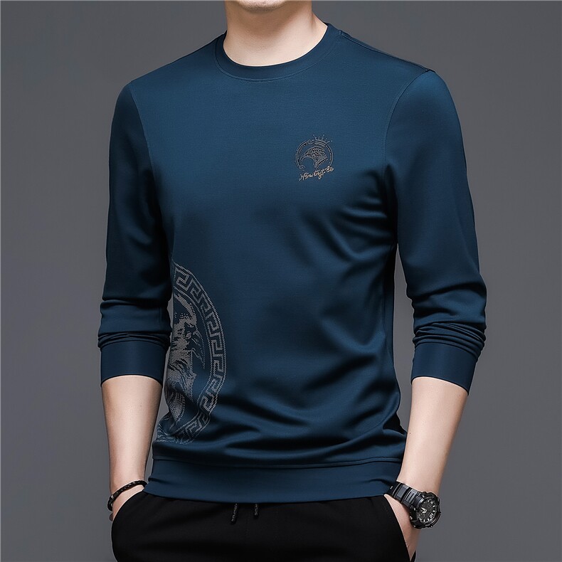 KLSB8002男士2023年春夏新款长袖休闲圆领卫衣套头打底衫T恤P58,男装卫衣,电商B360