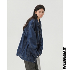 新款多口袋潮流水洗牛仔夹情侣外套N606/P98，女装短外套，星座202-3