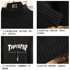 M18007-P45加绒款-P65半高领毛衣男士大码针织衫男毛线衣男线衫，男装针织衫/毛衣，电商A040A