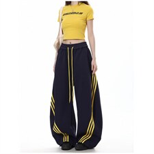 档口现货。现货。抽绳男女运动弯刀长裤卫裤阔腿K6891X-P38，男装休闲裤，星座412-1