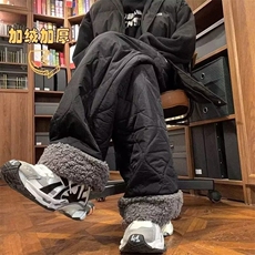 WASSUPHAPPY羽绒棉裤男士冬季款加绒加厚防风防水羊羔毛休闲裤子，男装棉裤，星座1002-2