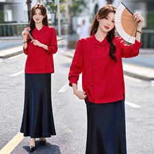 现货现货春装新款简约时尚休闲重工艺减龄组合两件套半裙上衣，女装套装/套裙，韩美纤衣