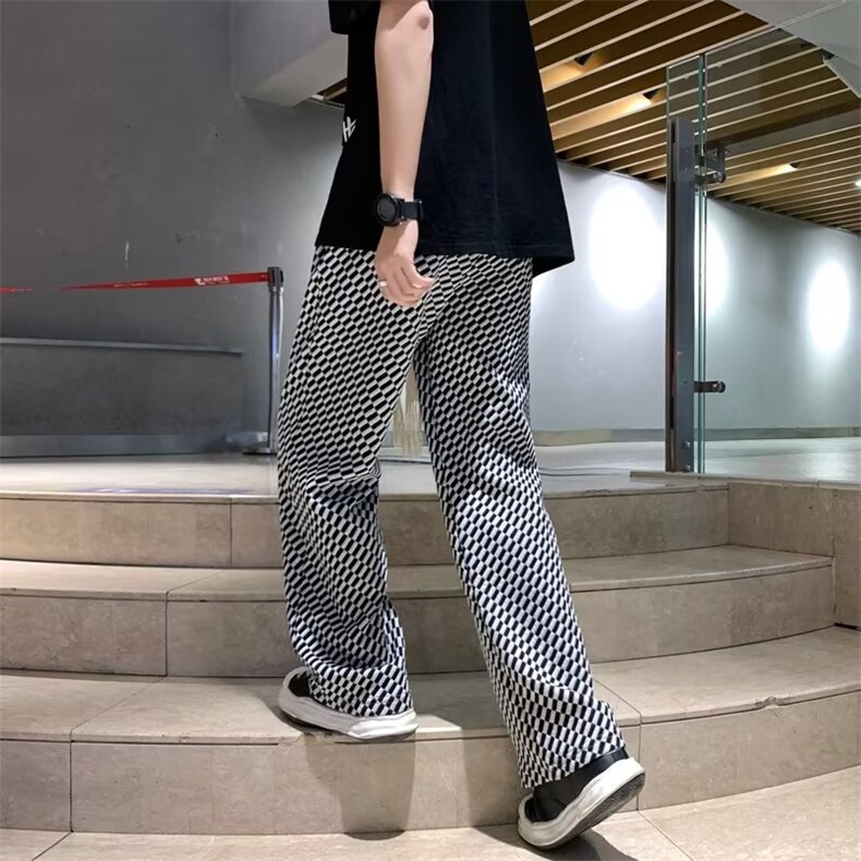 218-1-P37-Z18107新款时尚休闲格子宽松裤,男装休闲裤,四季星座218-1