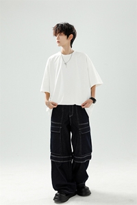 8XL-M高品质重磅棉光版纯色短袖T恤百搭款半截袖五分袖DX332特P23图片