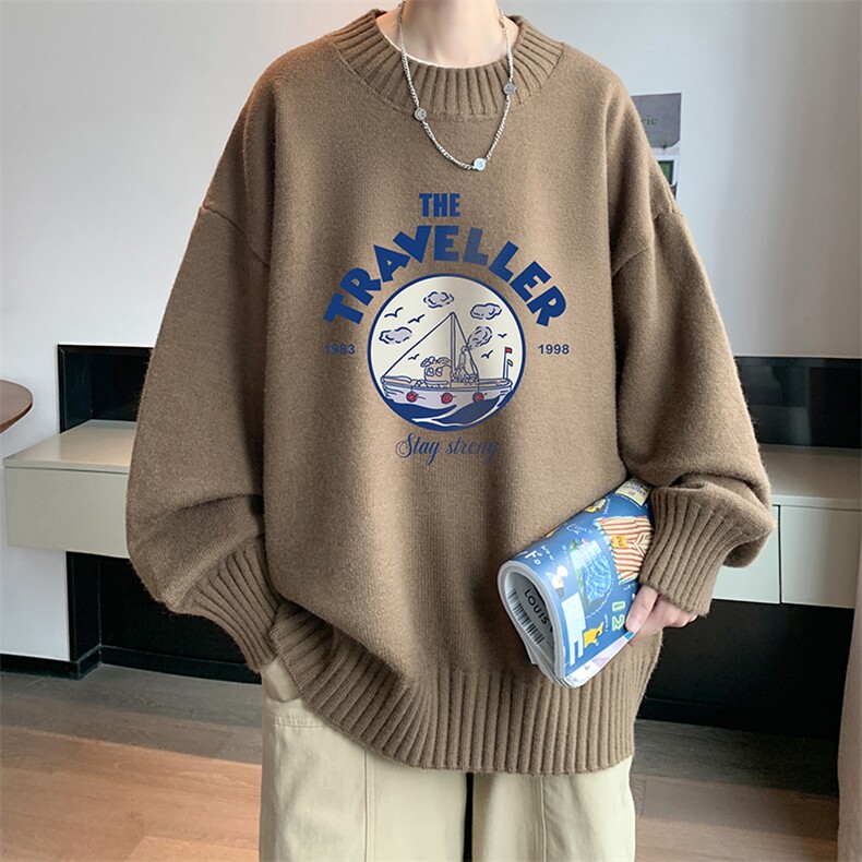 半高领毛衣男大码胖子针织衫毛线衣M18410-P45加绒款-P65,男装针织衫/毛衣,电商A040