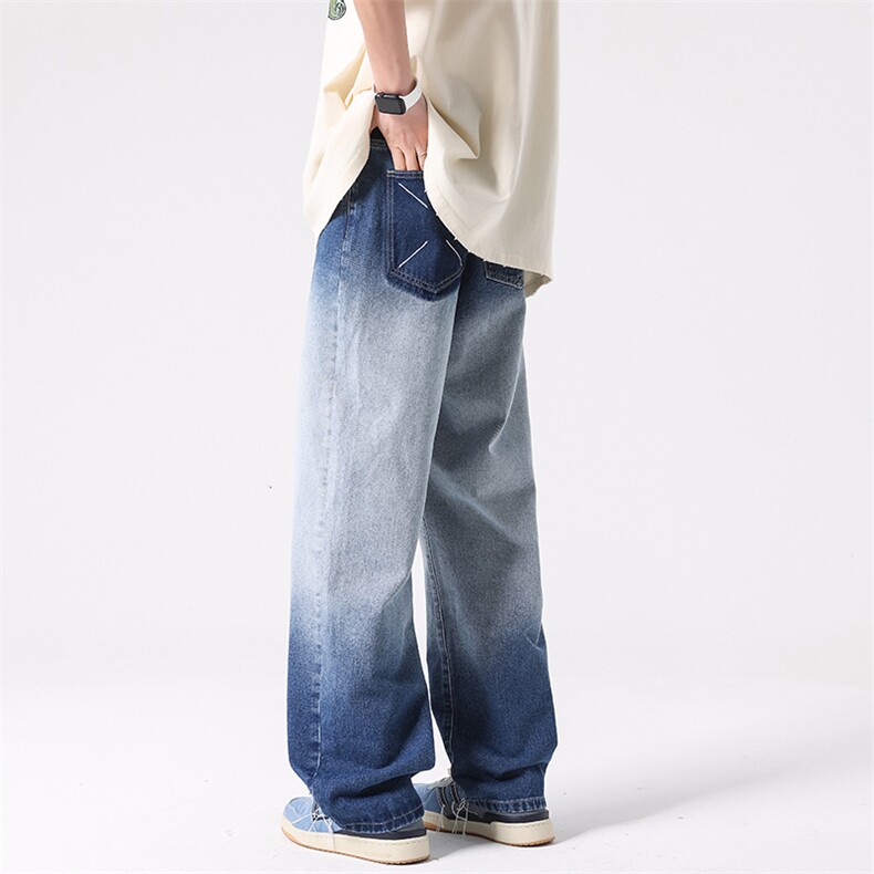 8XL-M美式渐变色特大码牛仔裤男加肥加大码重工艺K909P50控价68,男装牛仔裤,电商D206-1