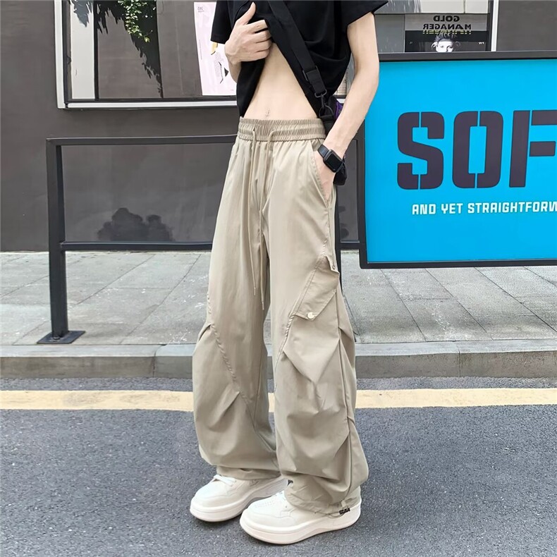 秋季伞兵裤子男款运动宽松直筒垂感工装休闲长裤J41-310B-2-P35,男装工装外套,星座310B-2
