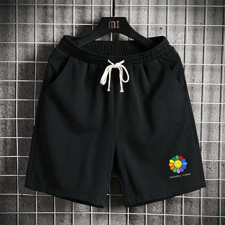 MK37101-P15冰丝短裤男士大码宽松休闲五分裤男运动中裤网格,男装休闲裤,电商A040A