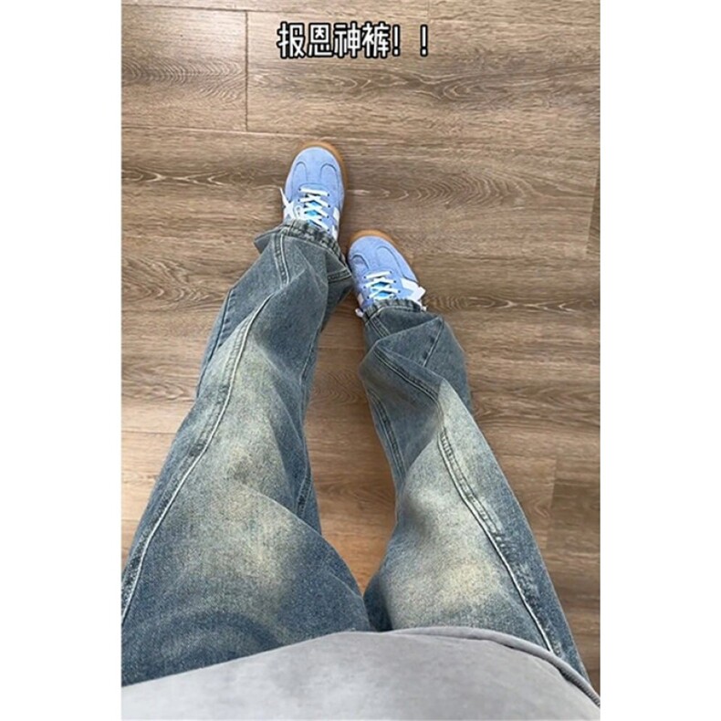 蓝色斜切牛仔裤秋冬加绒cleanfit显瘦弯刀裤子修身N210,男装牛仔裤,星座1116A（原606A-3）